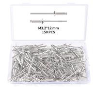 YIXISI 150 Pezzi M3.2x12 mm Rivetti Ciechi in Alluminio, Grande Flangia Alluminio Rivetti Ciechi, Rivetti Ciechi con Testa a Cupola, per Metallo Legno Plastica
