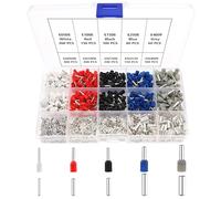 YIXISI 1540 Pezzi Puntali Terminali Kit, Puntalini per Connettori, Connettori Non Isolati Boccole, per Apparecchiature Elettroniche, AWG 22-12