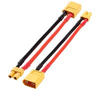 YIXISI 2 Pezzi Maschio XT60 a Femmina XT30 Adattatore Connettore, Maschio XT-60 a Femmina XT-30 Spina Adattatore, con Cavo in Silicone 10cm 14AWG, per Batteria RC Drone LiPo