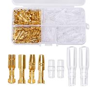 YIXISI 200 Pezzi 3.9mm Kit Connettori Proiettile da Bullet Terminali Filo Maschio e Femmina Connettore con Coperchio Isolante, per Moto, Auto, Camion, Scooter, Barche, Strumenti Elettrici, Dorato