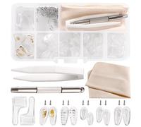 YIXISI 25 Paia Kit di Cuscinetti Nasali per Occhiali, Naselli per Occhiali in Silicone, Kit di Riparazione Occhiali, con Viti Cacciavite Pinzette Panno Pulizia, per Occhiali e Occhiali da Sole, N. 7