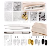 YIXISI 25 Paia Kit di Cuscinetti Nasali per Occhiali, Naselli per Occhiali in Silicone, Kit di Riparazione Occhiali, con Viti Cacciavite Pinzette Panno Pulizia, per Occhiali e Occhiali da Sole, N. 9