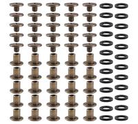 YIXISI 25 Set M5x6mm Viti per Rilegatura Chicago Kit, Rivetti A Vite, Rivetti in Pelle, Chicago Nail Rivet Vite, per Rilegatura di Libri Decorativi in Pelle, Bronzo