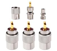 YIXISI 3 Pezzi Connettore PL259, Spina Connettore Coassiale Maschio a Saldare UHF PL 259 con Riduttore, Adattatore RF 50ohm per RG59, RG8, RG8x, LMR-400, RG-213, Compatibile con Antenna Radio CB Ham
