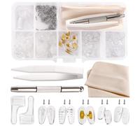 YIXISI 30 Paia Kit di Cuscinetti Nasali per Occhiali, Naselli per Occhiali in Silicone, Kit di Riparazione Occhiali, con Viti Cacciavite Pinzette Panno Pulizia, per Occhiali e Occhiali da Sole, N. 11
