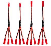 YIXISI 4 Pezzi 1 a 3 JST Plug Splitter, JST Y Adattatore Parallelo Cablaggio, Compatibile con Traxxas TRX-4 RC Auto Crawler Truck Ventola di Raffreddamento ESC Batteria