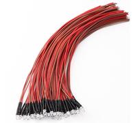 YIXISI 40 Pezzi 3mm Diodo ad Emissione Luminosa LED, 12V 20cm Luce a Diodi LED Precablata, Diodi Pre-Cablati, Rosa