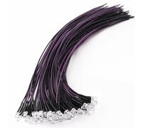 YIXISI 40 Pezzi 5mm Diodo ad Emissione Luminosa LED, 12V 20cm Luce a Diodi LED Precablata, Diodi Pre-Cablati, Viola
