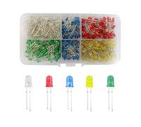 YIXISI 400 Pezzi 3mm Diodo ad Emissione Luminosa LED, Diffusore Rotondo, LED Lampada Assortiti Kit, Alta Luminosità Lampada a LED, Bianco/Rosso/Giallo/Verde/Blu (5 Colori x 80pz)