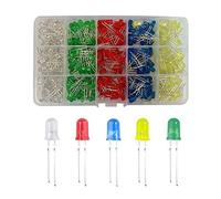 YIXISI 400 Pezzi 5mm Diodo ad Emissione Luminosa LED, Diffusore Rotondo, LED Lampada Assortiti Kit, Alta Luminosità Lampada a LED, Bianco/Rosso/Giallo/Verde/Blu (5 Colori x 80pz)