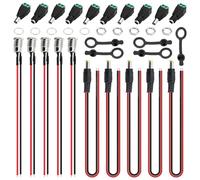 YIXISI 5.5x2.1mm Connettori DC Kit, 5 Pezzi DC-099 Connettori DC a Pannello Jack, 5 Pezzi DC Power Pigtail Cable, 10 Pezzi DC Alimentazione Connettore Spina Jack Adattatore, con Cappuccio Impermeabile