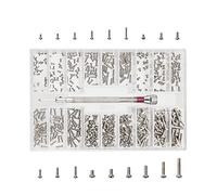 YIXISI 500 Pezzi Kit di Strumenti di Riparazione Micro Viti, 18 Dimensioni M1.2 M1.4 M2 Kit di Viti di Ricambio, Viti Minuscole in Acciaio Inossidabile con Cacciavite, Argento
