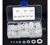 YIXISI 600 Pezzi Bianca Guarnizione in Nylon, Rondella Piatta Plastica Assortimento kit, Distanziatore circolare isolante, M2 M2.5 M3 M4 M5 M6 M8 M10 per Meccanica