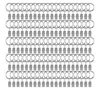 YIXNSW 100 mollette per tende con gancio, anelli con gancio, diametro interno 25 mm, anelli per tende con clip, clip per tende e aste per tende (argento)