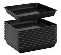 YIXNSW 12 sottobicchieri quadrati da 29 cm, in plastica, colore nero, per interni ed esterni, da giardino