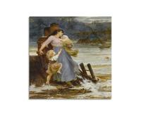 YiXong Frederick Morgan - Poster decorativo da parete su tela, motivo: donna che tiene un bambino nel fiume, poster decorativo moderno per la camera da letto (30 x 30 cm)