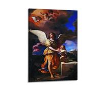 YiXong Poster decorativo da parete su tela con angelo custode e Gesù Bambino, stampa artistica su tela, poster decorativo moderno per camera da letto, 50 x 75 cm