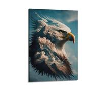 YiXong Poster decorativo da parete su tela, motivo: aquila feroce tra nuvole bianche, stampa artistica su tela, poster decorativo moderno, per camera da letto, 20 x 30 cm