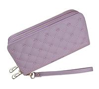 Yixuan Portafoglio Donna Ecopelle con Doppia Cerniera, Borsellino Lungo Multi-carte con Tasca per Cellulare