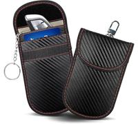 YIXUEERWSY 2 Pezzi RFID Custodia Protezione Keyless Go per Porsche Macan 1 (I) 95B Facelift I 2018-2021, Fibra di Carbonio Schermatura Segnale Sicurezza Chiave Auto Faraday Bag