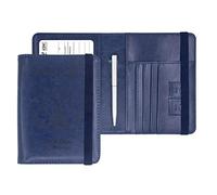 YIXXI Porta passaporto e vaccino Combo PU Leather Rfid Blocking Passaporto Holder con slot per schede vaccino Protector Cover per uomini e donne in famiglia Viaggi, Blu scuro-2., classico