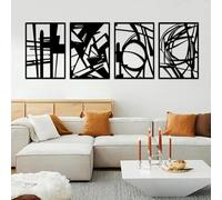 YiYa Nero Decorazione da Parete in Metallo Arte astratta nera della parete del metallo Decorazione da Parete Minimalista Arte per Camera da Letto Soggiorno Bagno Balcone Galleria