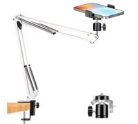 YIYANT Support per Telefono Cellulare, Supporto Cellulare, Rotazione a 360° Supporto per Video Braccio articolato Braccio Flessibile per Supporto per riprese fotografiche Piatte Livestream -Bianca