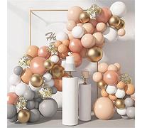 YiYaO, Palloncini in lattice 129 Pezzi Blush Orange Balloons Arco Champagne Gold Garland Kit Oro rosa Pesca per matrimonio Donna Decorazione festa di compleanno Ragazze