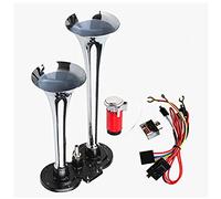 YIYDA Clacson Air Horn tromba d'aria altoparlante da 150 dB doppio tubo cromato antiruggine Adatto a qualsiasi auto 12V, camion, nave, ecc.