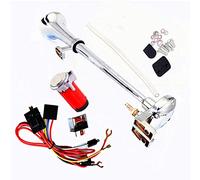 YIYDA Tromba d'aria Tromba d'aria Car Horn 150db Altoparlante a tromba a tubo singolo in zinco cromato 24V Tromba in zinco cromato con compressore rosso Clacson per 24V camion auto barca moto ecc