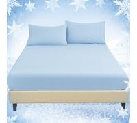 YIYEA Arc-Chill Q-Max Lenzuolo con angoli rinfrescanti in fibra fredda >0,5 cm, per chi dorme caldo e sudorazione notturna, tasca profonda 40,6 cm, morbido come la seta, sottile e traspirante, 1