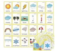 YIYEE Carte di apprendimento meteorologico, 24 carte per imparare le prime parole inglesi, carte Montessori, insegnanti e terapisti per bambini con autismo