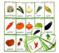 YIYEE Carte di apprendimento vegetale, 20 carte per imparare le prime parole inglesi, adatte per lezioni di inglese a casa e per insegnanti/terapisti autismo
