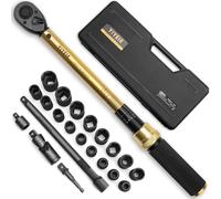 YIYEIE Set di 22 chiavi dinamometriche con attacco da 1/2", 13,6-244,1 Nm, chiave dinamometrica a scatto con bussole a percussione, 1 ft.lbs Micro, cricchetto a 72 denti, testa a sgancio rapido