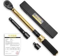 YIYEIE Set di chiavi dinamometriche da 1/2", 10-160 FT.LB (10-227 Nm), chiave dinamometrica professionale a scatto a 72 denti con adattatore da 3/8 e barra di estensione, chiave dinamometrica per