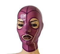 YIYELIY Strisce Testa Coperchio in Lattice Maschere di gomma Apri occhi La bocca gioco di ruolo Cosplay Festa Maschera in Latex Uomini e donne