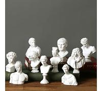 YiYFiT 10Pcs Classic Mini 2.7" Statue Busto Greco Famoso,Scultura in Resina Figurine Piccola Testa Statua Ragazzi Ritratti Mestieri per Casa Ufficio Decorazione,Artista Schizzo Disegno Vernice Spray