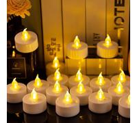 YiYFiT Romantiche candele finte, confezione da 24 candele LED tremolanti a batteria, con un delicato bagliore giallo caldo, per matrimoni eleganti e decorazioni per la casa