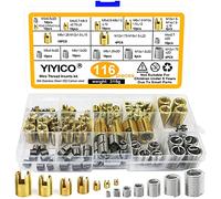 YIYICO Inserti Filettati Autofilettanti Inserto Autofilettante Kit 116pz Set Combinato per Riparazione Filetti Inserto Filettato M3 M4 M5 M6 M8 M10 M12 Riparazione Elicoidale