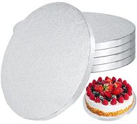 YIYICO Sottotorta Tondo in Cartone Cake Board Vassoio Torta Rotondo 30cm Set di 5 Base Torta Cartone per Decorazione di Torte di Matrimoni e Feste di Compleanno (Argento)