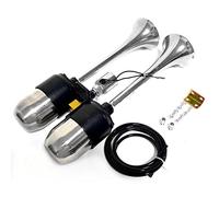 YIYIDA Clacson per auto Clacson per nave Prolunga il suono Tromba d'aria Zinco cromato Doppio argento Tromba per camion con serbatoio d'aria in acciaio inossidabile 304 Horn per 24v 12v auto yacht ecc