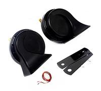 YIYIDA Corno per auto Car Horn 130DB Corno per camion Corno per aria Altoparlante a doppio tono Corno elettrico nero Corno ad alto e basso tono Trombe impermeabili per 12V Moto furgoni camion ecc