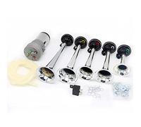 YIYIDA tromba di musica Dixieland argento pompa ad aria auto corno personalità del suono multi-frequenza12V 150DB a cinque tubi tromba d'aria altoparlante clacson camion con compressore fischio Corni