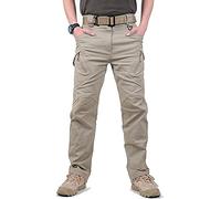 YIYINGSI Pantaloni Tattici Impermeabili da Uomo - Pantaloni Multi-Tasche Militari Ripstop, Pantaloni Cargo Resistenti all'Usura 5XL Maschili, Pantaloni Militari SWAT Combat, Kaki, 3XL