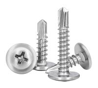 YIYINOE Set di 45 Viti Autofilettanti per Lamiera, Ø4.2x50mm, Acciaio Inox 410, Testa Larga Bombata, PH/Cruciforme, M4.2 Viti Autoforanti per Metallo, Colore Argento