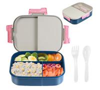 YiyouYi Porta Pranzo Umami con Posate, Schiscetta Pranzo, Lunch Box a Tenuta Stagna, Bento Box Adatto per Adulti e Bambini, Microonde Lavastoviglie Congelatore - senza BPA -1250ml (Blu)