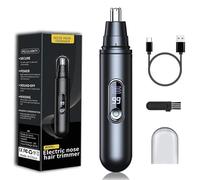 YiYunTE Rasoio per peli del naso, indolore, per sopracciglia e viso, per uomini e donne, ricaricabile tramite USB, impermeabile, con display a LED