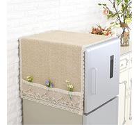 YiYYPT Coperchio Antipolvere per Frigorifero Copertura Superiore Lavatrice Asciugatrice Coprilavatrice di Spessore con Tasche Materiale in Cotone e Lino Copri Forno Antipolvere (A,50 * 130cm)