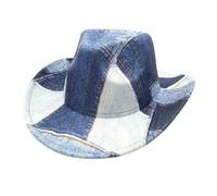 YIzdegg 1971 Cappello da cowboy western per uomo e donna, tesa larga, cappello da cowboy per costume, travestimento, cosplay (blu scuro, M)