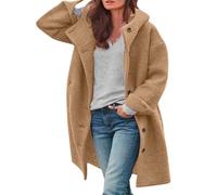 YIzdegg Cappotto da donna elegante lana linea ad A, cappotto lungo e montagna, cappotto invernale trench Coat nero blazer elegante giacca a vento parka invernale a maniche lunghe, Z03 kaki, XL